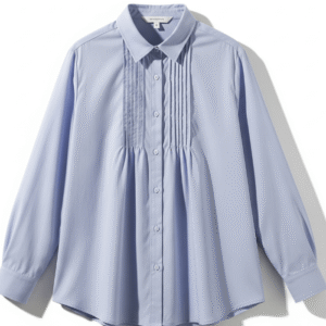 Blusa manga larga con detalles plisados