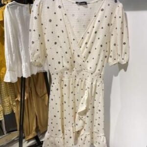 Vestido corto estampado lunares