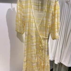 Vestido camisero rayas mostaza