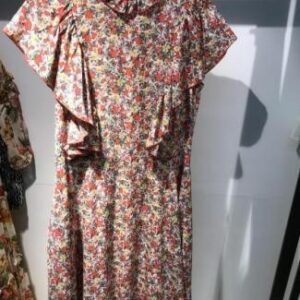 Vestido corto floral con lazo