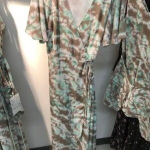 Vestido largo estampado natural