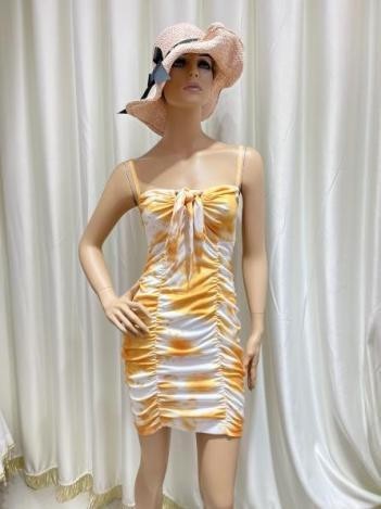 Vestido amarillo tie-dye