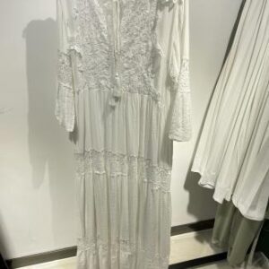 Vestido largo encaje blanco