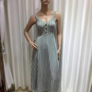 Vestido largo rayas grises