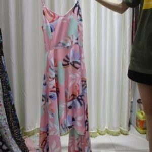 Vestido largo rosa floral