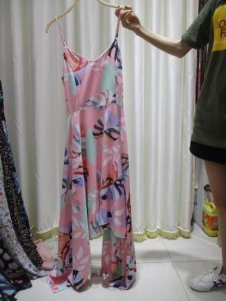 Vestido largo rosa floral