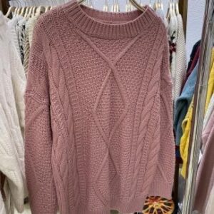 Sweater rosa tejido