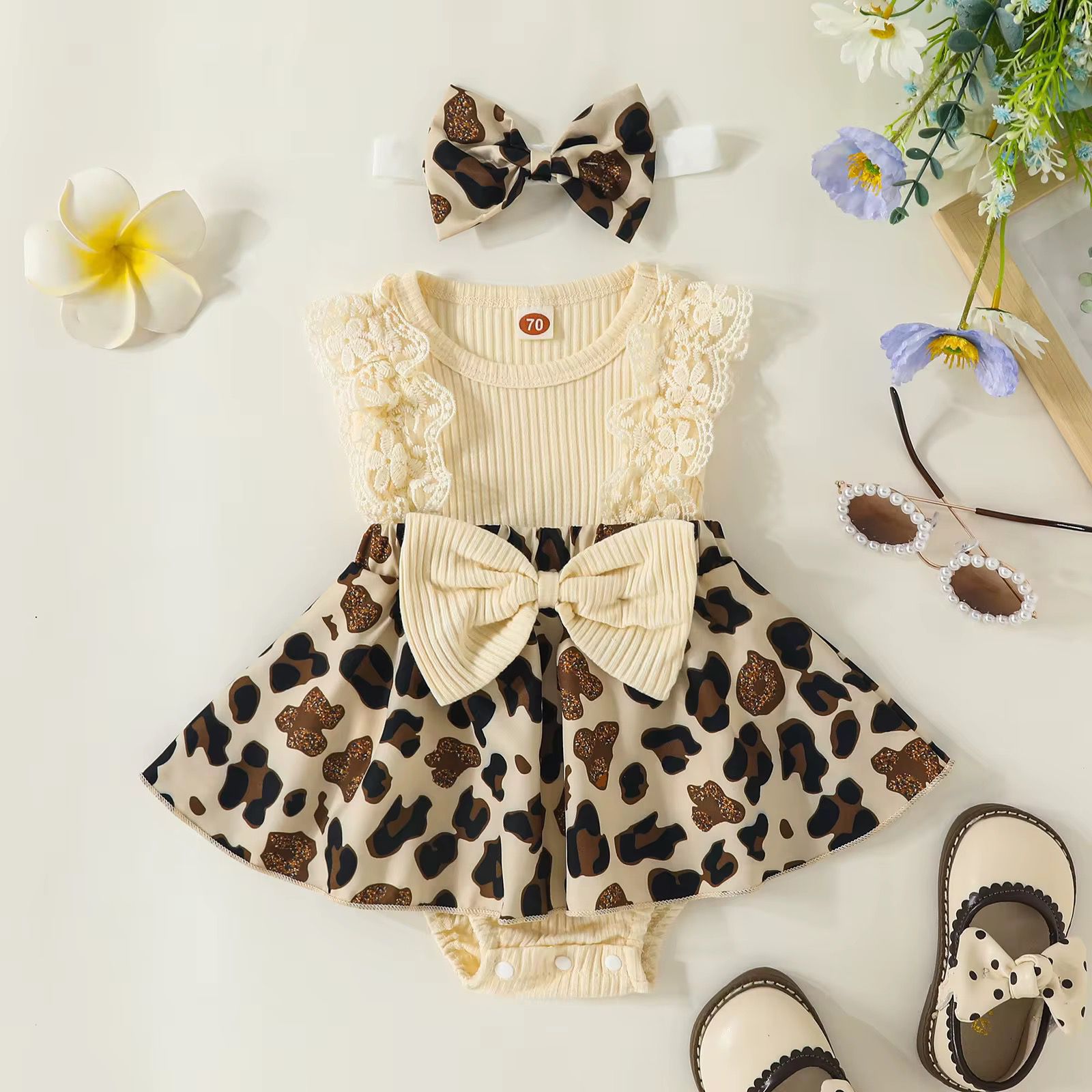 Vestido animal print con lazo