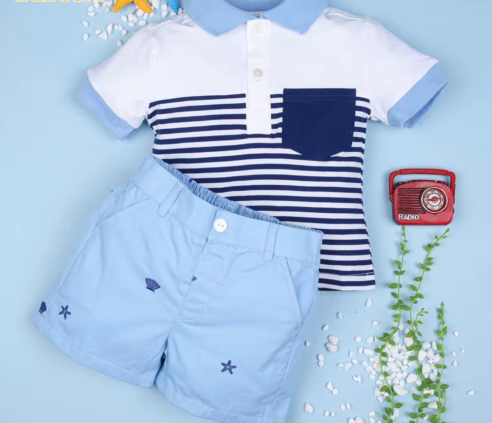 Conjunto marino rayas niño