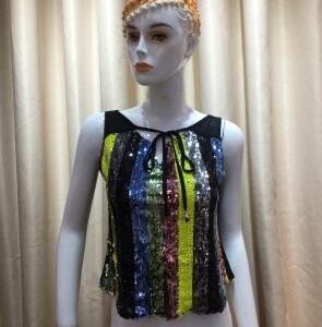 Blusa con rayas verticales multicolor