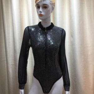 Body con brillos negro con transparencia